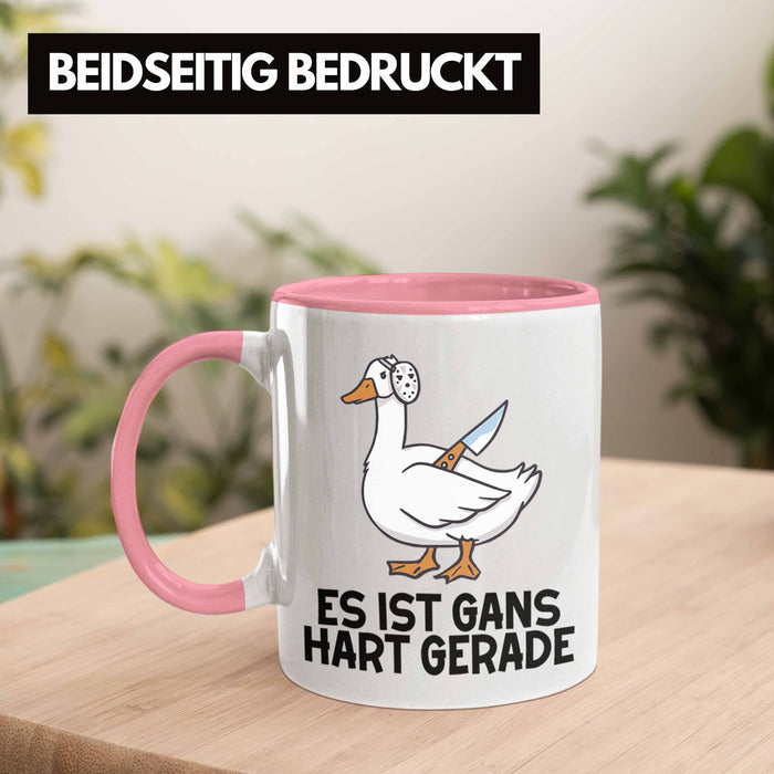 Dank Meme Tasse Ganz Gans Besitzer Wortspiel Es Ist Gans Hart Gerade Geschenkidee Depressionen Rosa Trendation