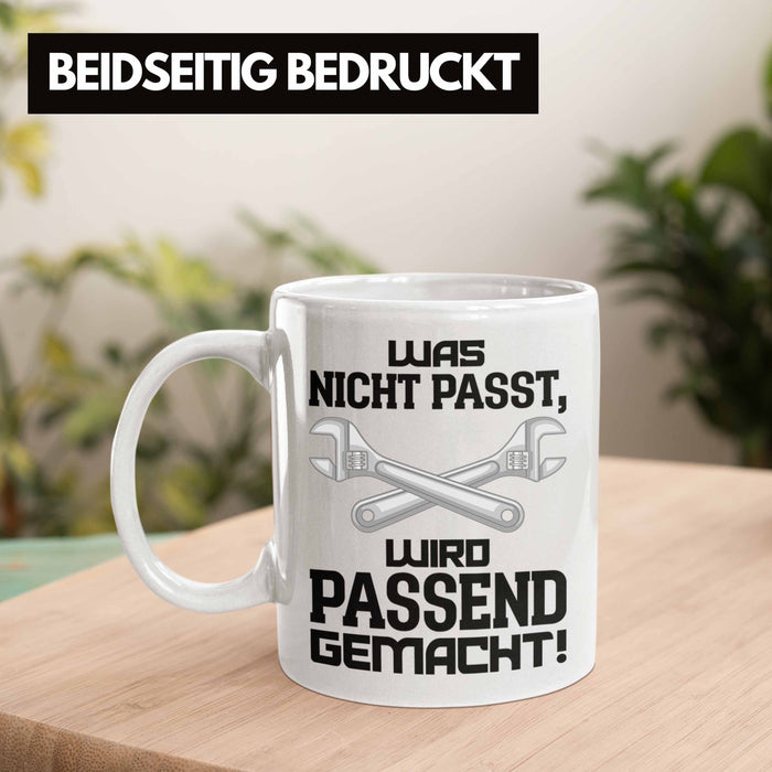 Trendation - Handwerker Tasse mit Spruch Geschenke für Handwerk Kaffeebecher KFZ Mechaniker Mechatroniker Weiß Trendation