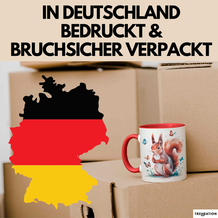 Eichhörnchen Tierliebhaber Tasse Geschenk Lustige Geschenkidee Spruch Rot Trendation