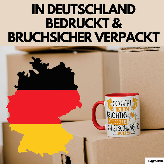 So Sieht Ein Richtig Cooler Stiefschwäger Aus Geschenk Tasse Lustiger Spruch Geschenkidee Rot Trendation