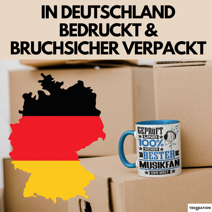 Musikfan Geschenk Lustiger Spruch für Musikfan Geschenkidee Bester Musikfan Der Welt Blau Trendation