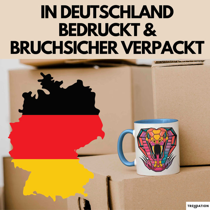 Reptil Schlange Tier Tasse Geschenk Lustige Geschenkidee Spruch Blau Trendation
