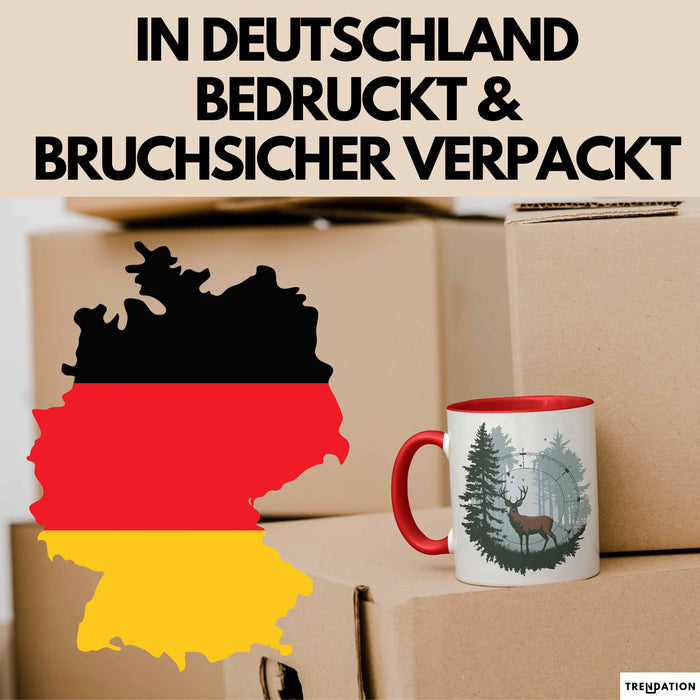 Jäger Tasse Geschenkidee für Jagdliebhaber Rot Trendation