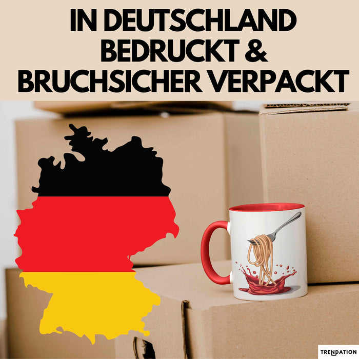 Pasta Fan Tasse Geschenkidee für Italienisches Essen Rot Trendation