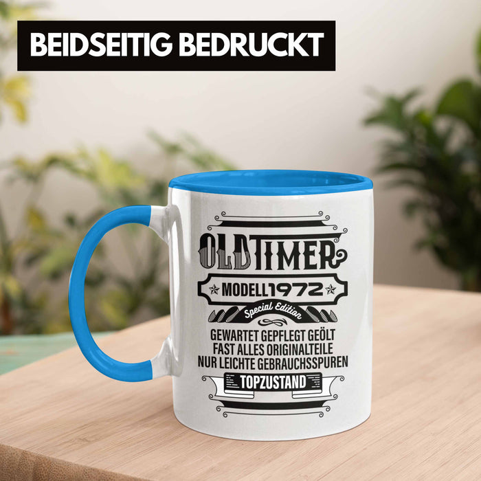TRENDATION 50. Geburtstag Tasse Frau Mann Geschenk 50er Geschenkidee 50 Mutter Vater Blau Trendation