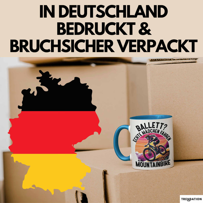Mountainbikerin Tasse Geschenk Frauen Ballett Echte Mädchen Fahren Mountainbike Mtb Blau Trendation