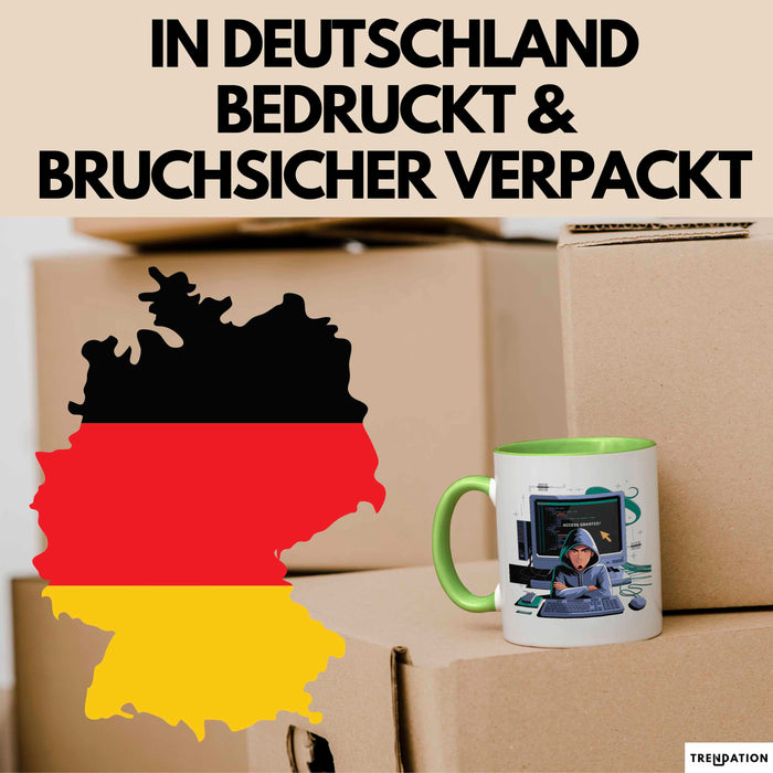 Ethical Hacker Tasse Geschenk Lustige Geschenkidee Spruch Für White Hat Codierer Grün Trendation