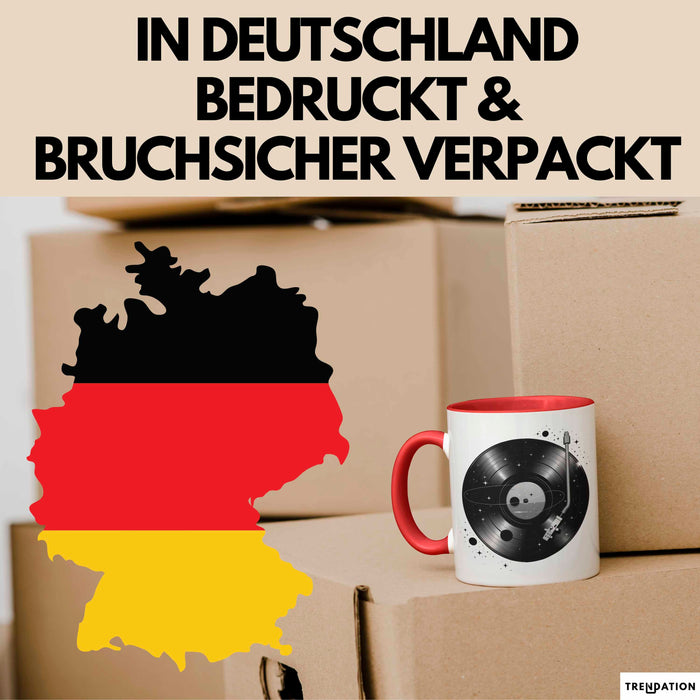 Vinyl Schallplatten Musikliebhaber Musiker Tasse Geschenk Lustige Geschenkidee Spruch Rot Trendation