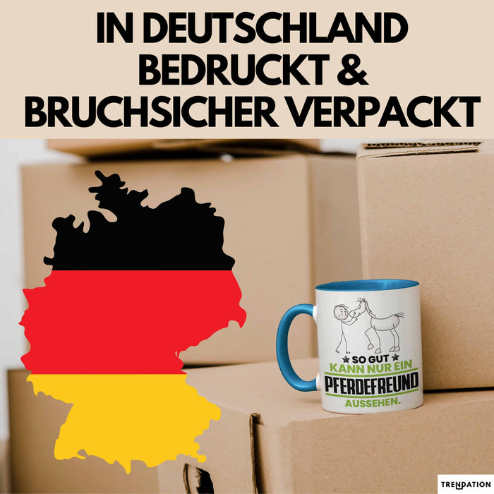 Pferdefreund Geschenk Tasse So Gut Kann Nur Ein Pferdefreund Aussehen Geschenkidee Kaffee-Becher Blau Trendation