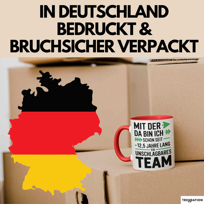 Romantische Pärchen Tasse Geschenk Team seit 12,5 Jahren Geschenkidee Lustig Rot Trendation