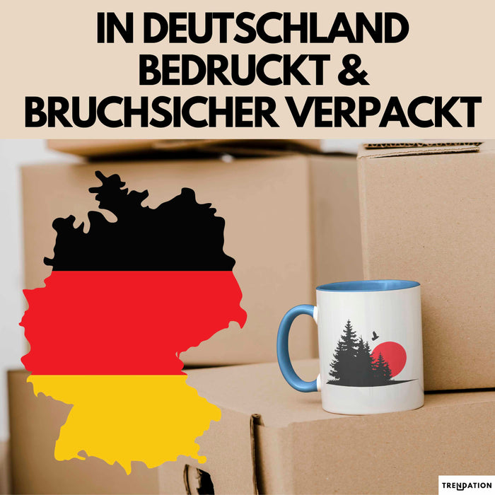 Natur Camping Tasse Geschenk Lustige Geschenkidee Spruch Blau Trendation