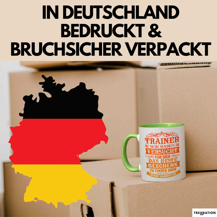 Fußballtrainer Fußballteam Tasse Geschenk Lustige Geschenkidee Spruch Trainer Wir Haben Versucht Für Dich Das Beste Geschenk Grün Trendation