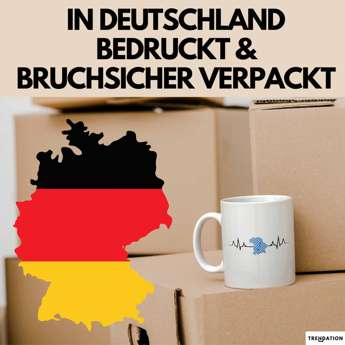 Bayern Tasse Geschenk Bayrische Liebe Geschenkidee München Herzschlag Tasse Kaffee-Becher Krug Weiß Trendation