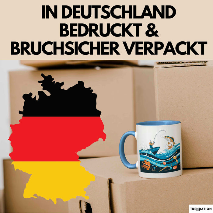 Angler Tasse Geschenk Lustige Geschenkidee Spruch Für Angel Liebhaber Blau Trendation
