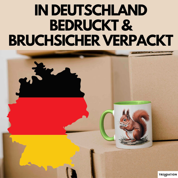 Eichhörnchen Tierliebhaber Tasse Geschenk Lustige Geschenkidee Spruch Grün Trendation