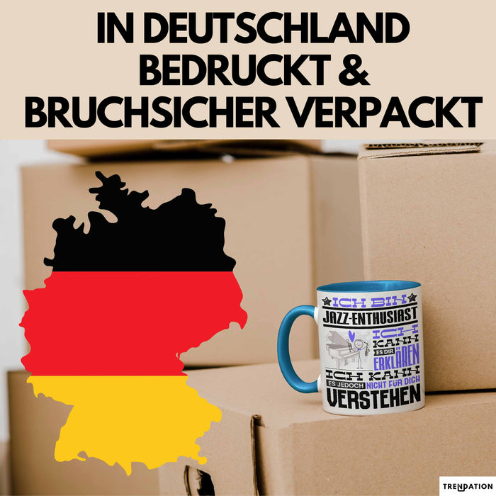 Jazz-Enthusiast Geschenk Tasse Lustige Geschenkdiee für einen Jazz-Enthusiast Geburtstag Ich Bin Jazz-Enthusiast Ich Kann Es Dir Erklären Aber Nicht Für Dich Verstehen Blau Trendation