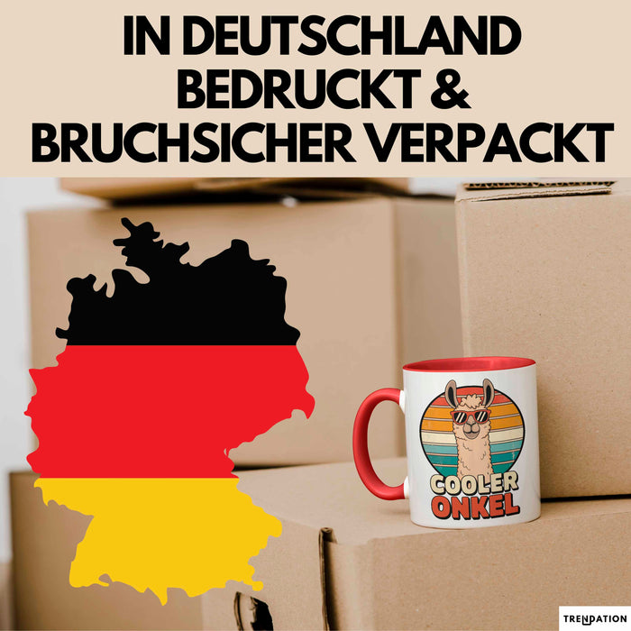 Onkel Lama Sarkastisch Sarkasmus Tasse Geschenk Lustige Geschenkidee Spruch Cooler Onkel Rot Trendation