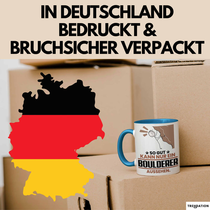 Boulderer Geschenk Tasse So Gut Kann Nur Ein Boulderer Aussehen Geschenkidee Kaffee-Becher Blau Trendation