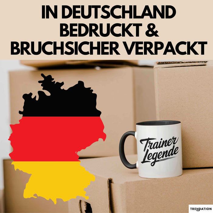 Fußballtrainer Fußballteam Tasse Geschenk Lustige Geschenkidee Spruch Trainer Legende Schwarz Trendation