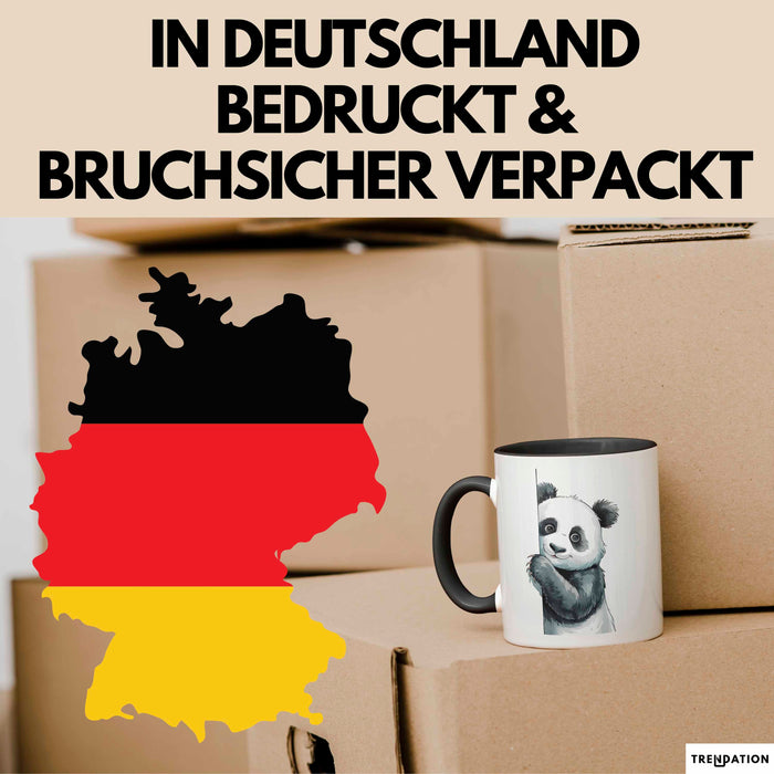 Süßer Panda Tasse Geschenk Lustige Geschenkidee Spruch Schwarz Trendation