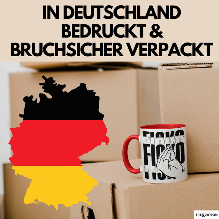 Italiener Geschenk Tasse Ficko Italienische Handbewegeung Kaffee-Becher Rot Trendation