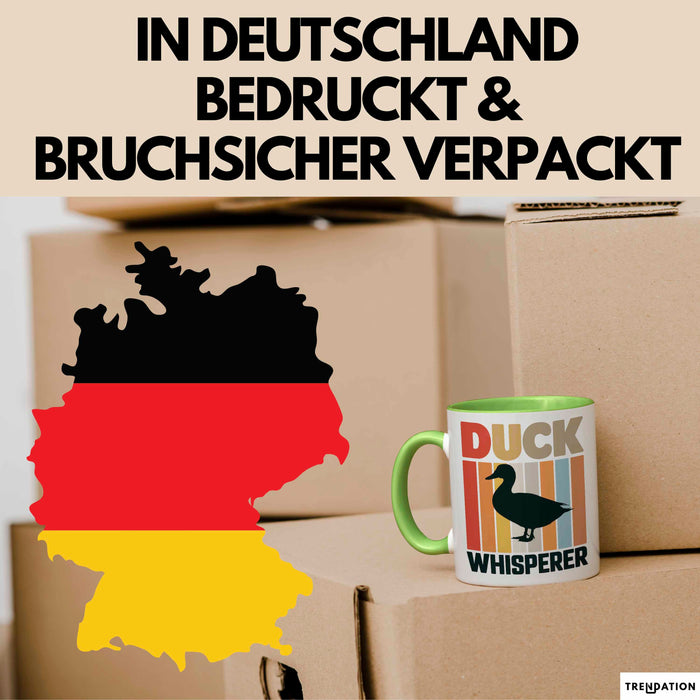 Quietscheente Tier Tasse Geschenk Lustige Geschenkidee Spruch Entenflüsterer Grün Trendation