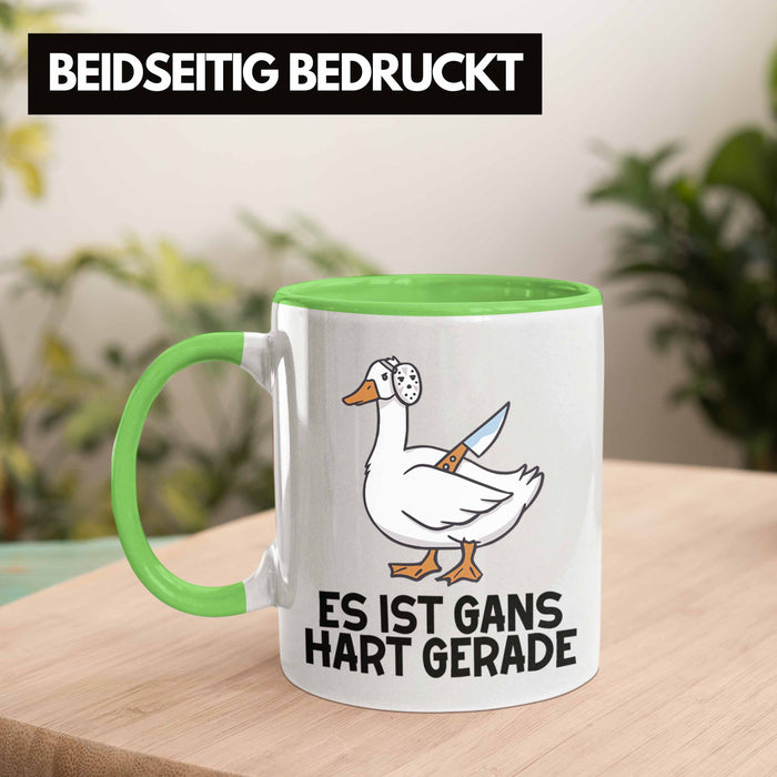 Dank Meme Tasse Ganz Gans Besitzer Wortspiel Es Ist Gans Hart Gerade Geschenkidee Depressionen Grün Trendation