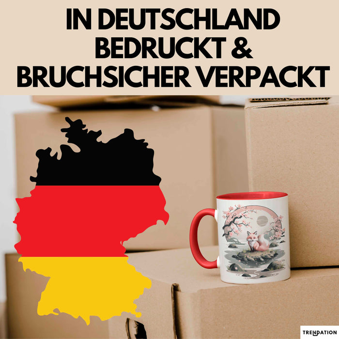 Fuchs Tierliebhaber Tasse Geschenk Lustige Geschenkidee Spruch Japanischer Kitsune Fuchs Rot Trendation