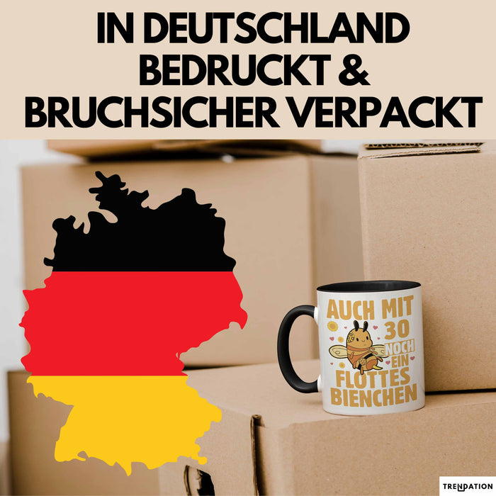 30. Geburtstag Tasse Geschenk Frauen Mutter Lustig Auch mit 30 Noch Ein Flottes Bienchen Kaffee-Becher Trendation