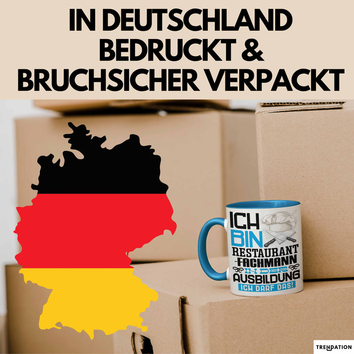 Restaurantfachmann Ausbildung Tasse Geschenk Ich Bin Restaurantfachmann In Der Ausbildung Ich Darf Das Geschenkidee Spruch Blau Trendation