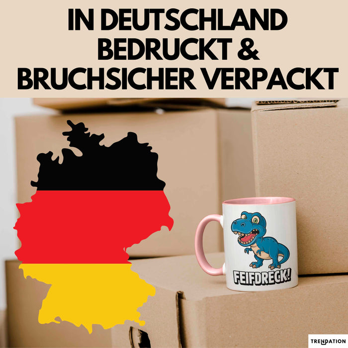 Dinosaurier Tasse Geschenk Lustige Geschenkidee Spruch Feifdreck Rosa Trendation