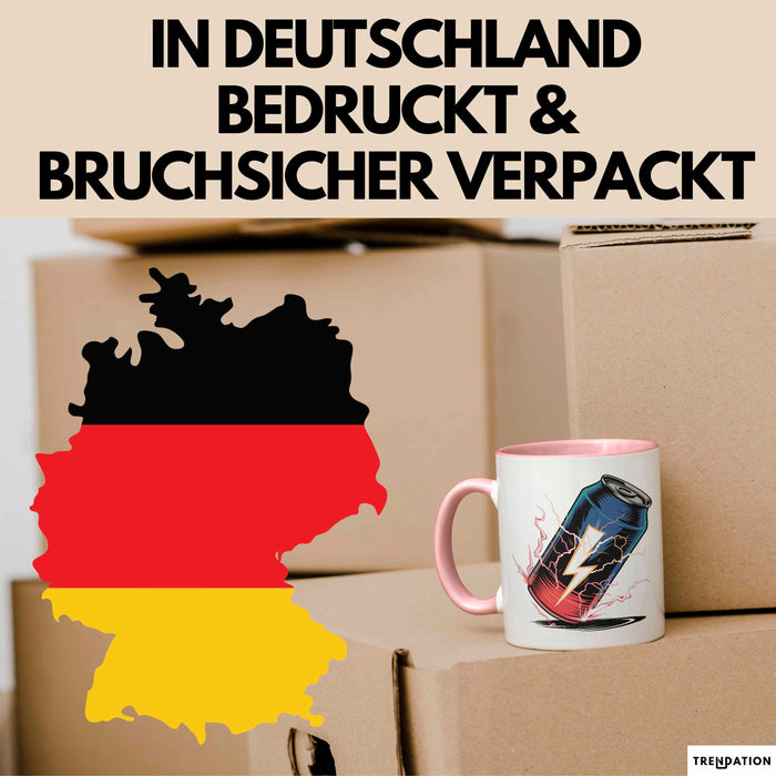 Energydrink Süchtiger Tasse Geschenkidee Koffein Liebhaber Rosa Trendation