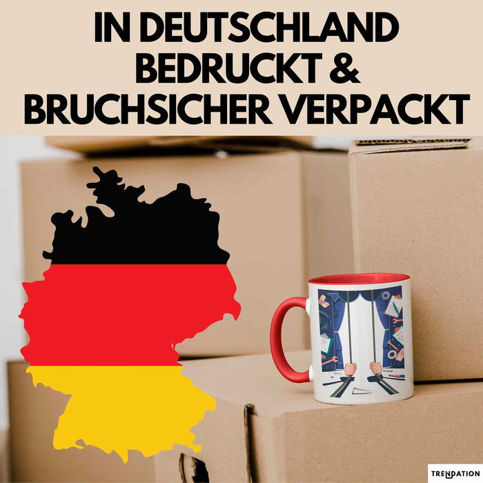 Bühnenarbeiter Tasse Geschenk Lustige Geschenkidee Spruch Für Backstage Crew Rot Trendation