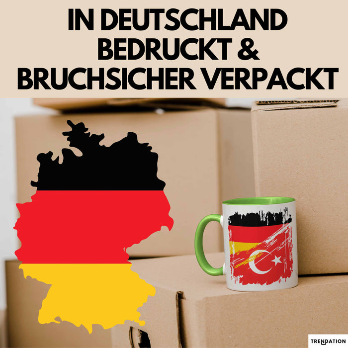 Türkei Deutschland Flagge Halb Deutscher Halb Türke Fußball Germany 2025 Europa Turkey Grün Trendation