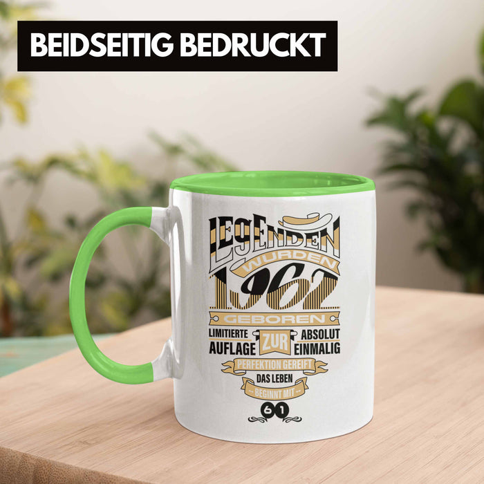 TRENDATION 60. Geburtstag Tasse Frau Mann Geschenk 60er Geschenkidee 60 Mutter Vater Grün Trendation