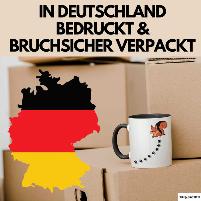Eichhörnchen Tierliebhaber Tasse Geschenk Lustige Geschenkidee Spruch Schwarz Trendation