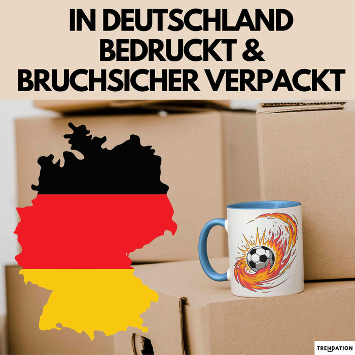 Fußballfan Tasse Geschenkidee für Fußballliebhaber Blau Trendation