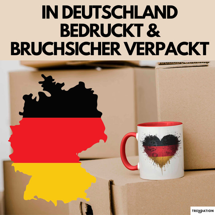 Deutschland Deutschlandflagge Herz Tasse Geschenk Lustige Geschenkidee Spruch Rot Trendation