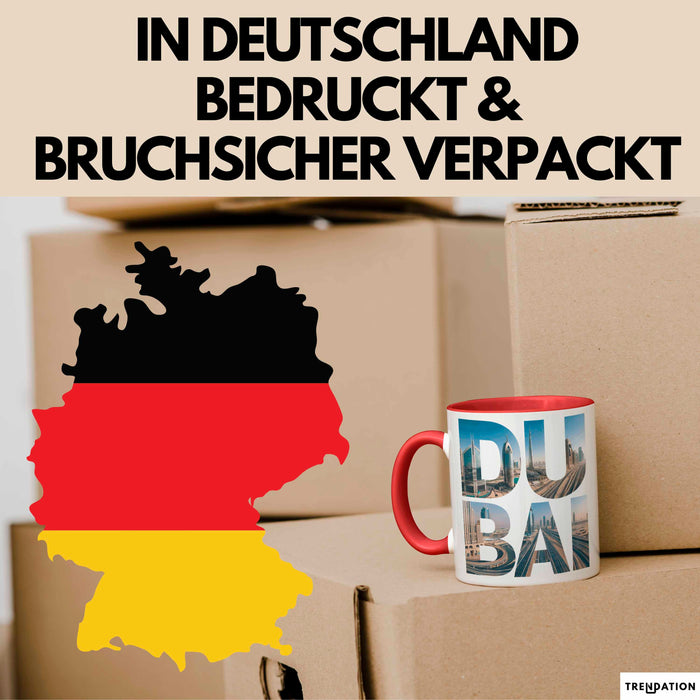 Dubai VAE Tasse Geschenk Lustige Geschenkidee Spruch Rot Trendation