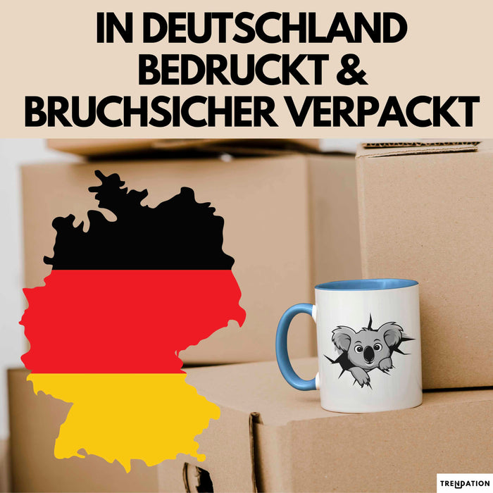 Koala Tierliebhaber Tasse Geschenk Lustige Geschenkidee Spruch Blau Trendation