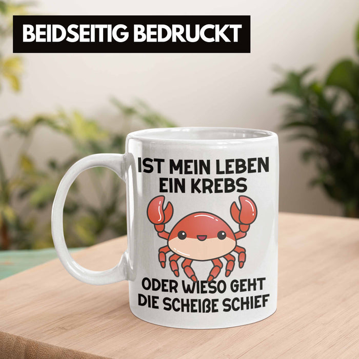 Dank Meme Tasse Spruch Internet Meme Geschenkidee Depressionen Ist Mein Leben Ein Krebs Oder Wieso Geht Die SCH Schief? Weiß Trendation