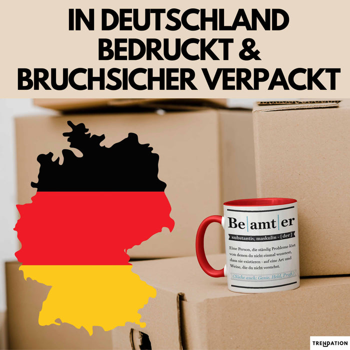 Beamter Tasse Geschenk Humorvoll Kollege Abschiedsgeschenk Rot Trendation