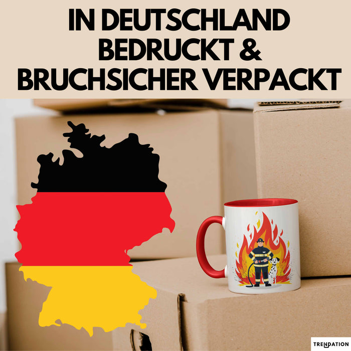 Feuerwehrmann Tasse Geschenk Lustige Geschenkidee Spruch Für Feuer Helden Rot Trendation