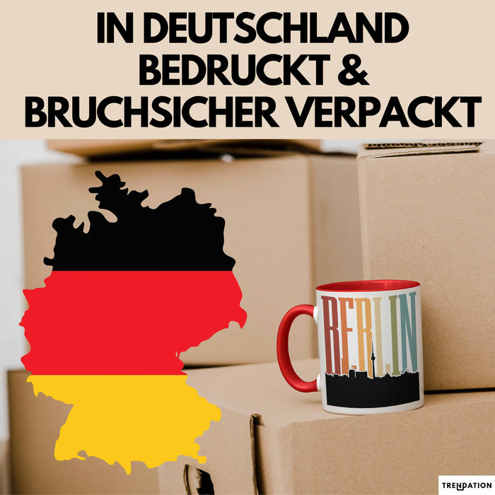 Berlin Tasse Geschenk Horizont Hauptstadt Stadt Spruch Geschenkidee Rot Trendation