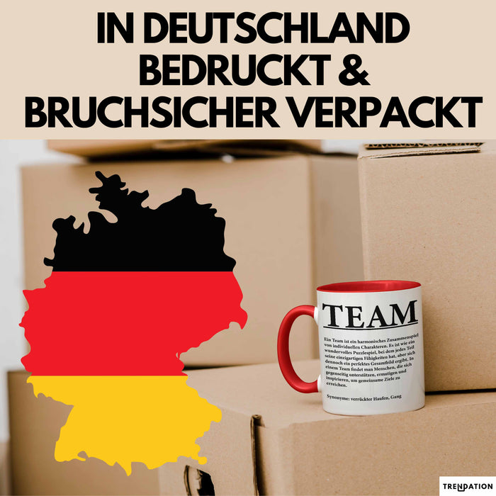 Büroarbeit Kollege Wertschätzung Tasse Geschenk Lustige Geschenkidee Spruch Team Rot Trendation