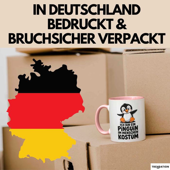 Sarkastischer Pinguin Tasse Geschenk Lustige Geschenkidee Spruch Ich Bin Ein Pinguin Rosa Trendation