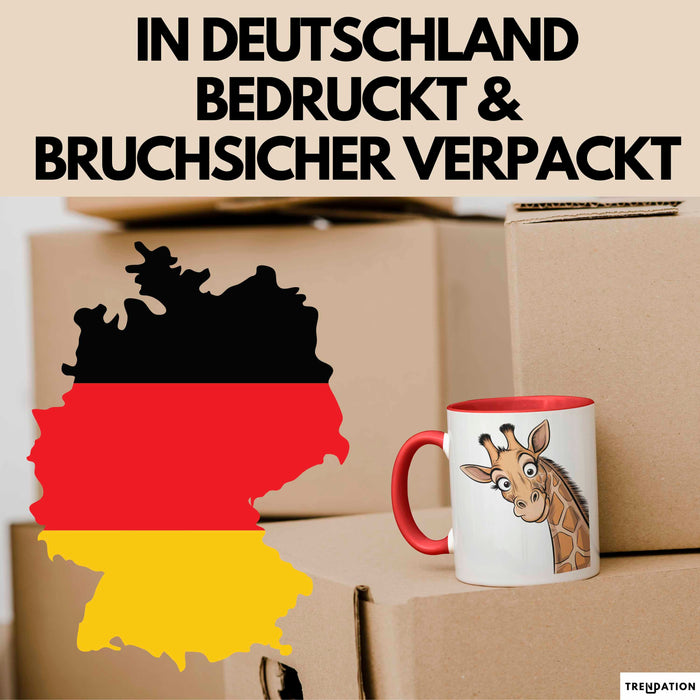Sarkastische Giraffe Tasse Geschenk Lustige Geschenkidee Spruch Rot Trendation