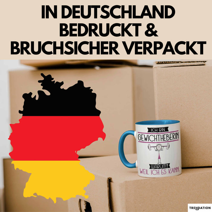 Gewichtheberin Tasse Geschenk Ich Bin Gewichtheberin Warum Weil Ich Es Kann Geschenkidee Geburtstag Blau Trendation