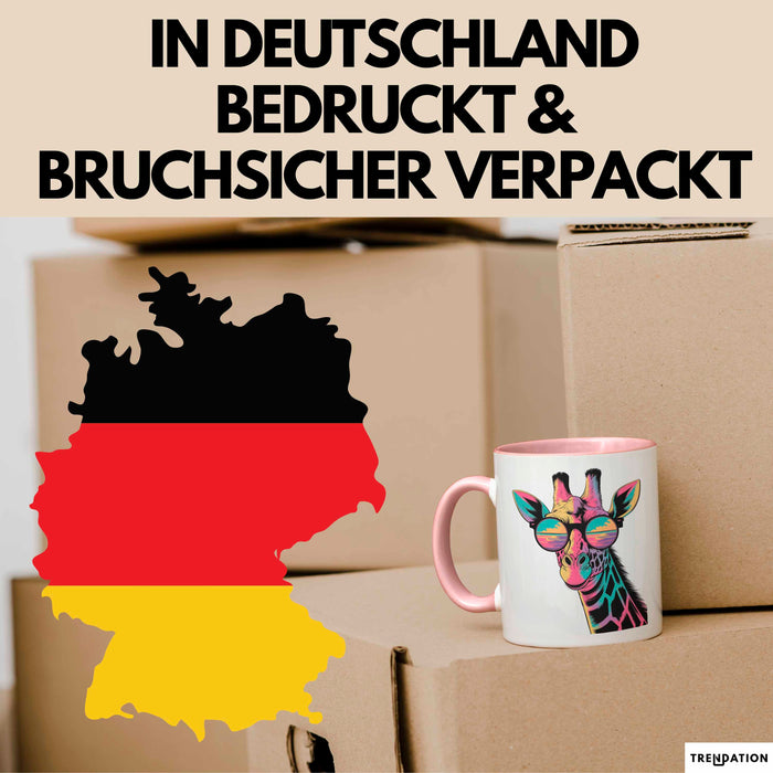 Giraffe Mit Sonnenbrille Tasse Geschenk Lustige Geschenkidee Spruch Rosa Trendation