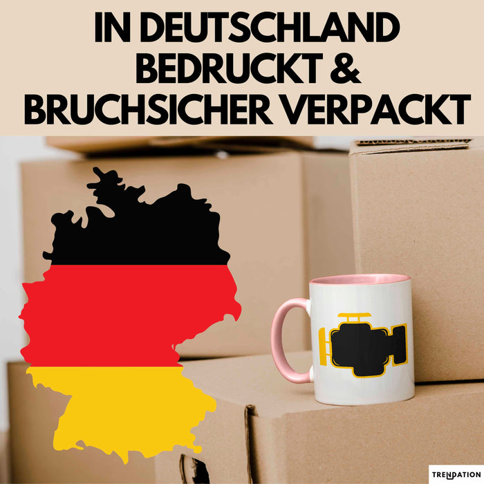 Motorkontrollleuchte Tasse Geschenk Lustige Geschenkidee Rosa Trendation